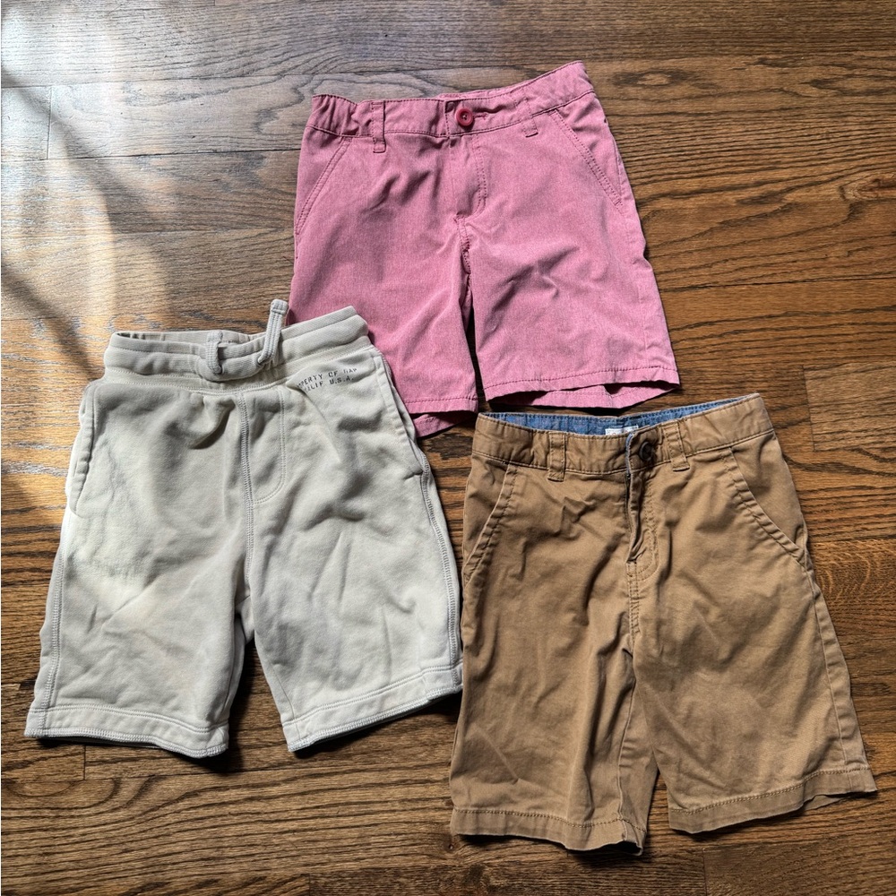 Cat & Jack and Gap Kids Shorts Trio - Nantucket Red, Cream, Tan